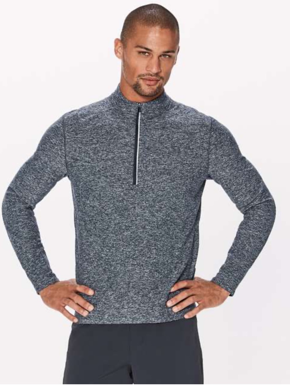 lululemon Surge Warm 1/2 Zip Men's Heathered Charcoal Gray Long Sleeve